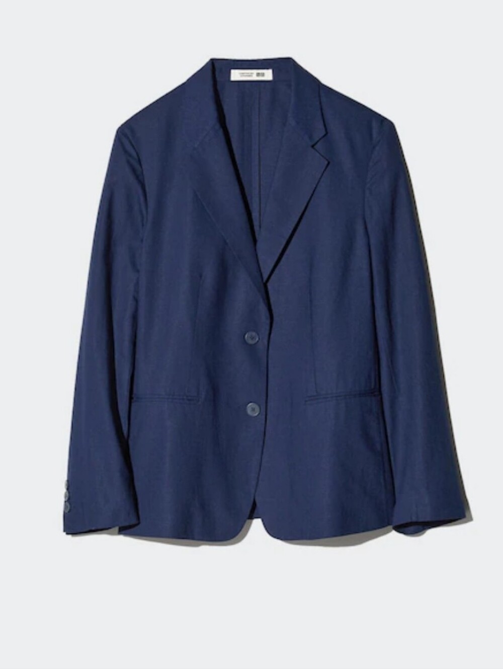 UNIQLO Navy Single-Breasted Linen Blend Blazer